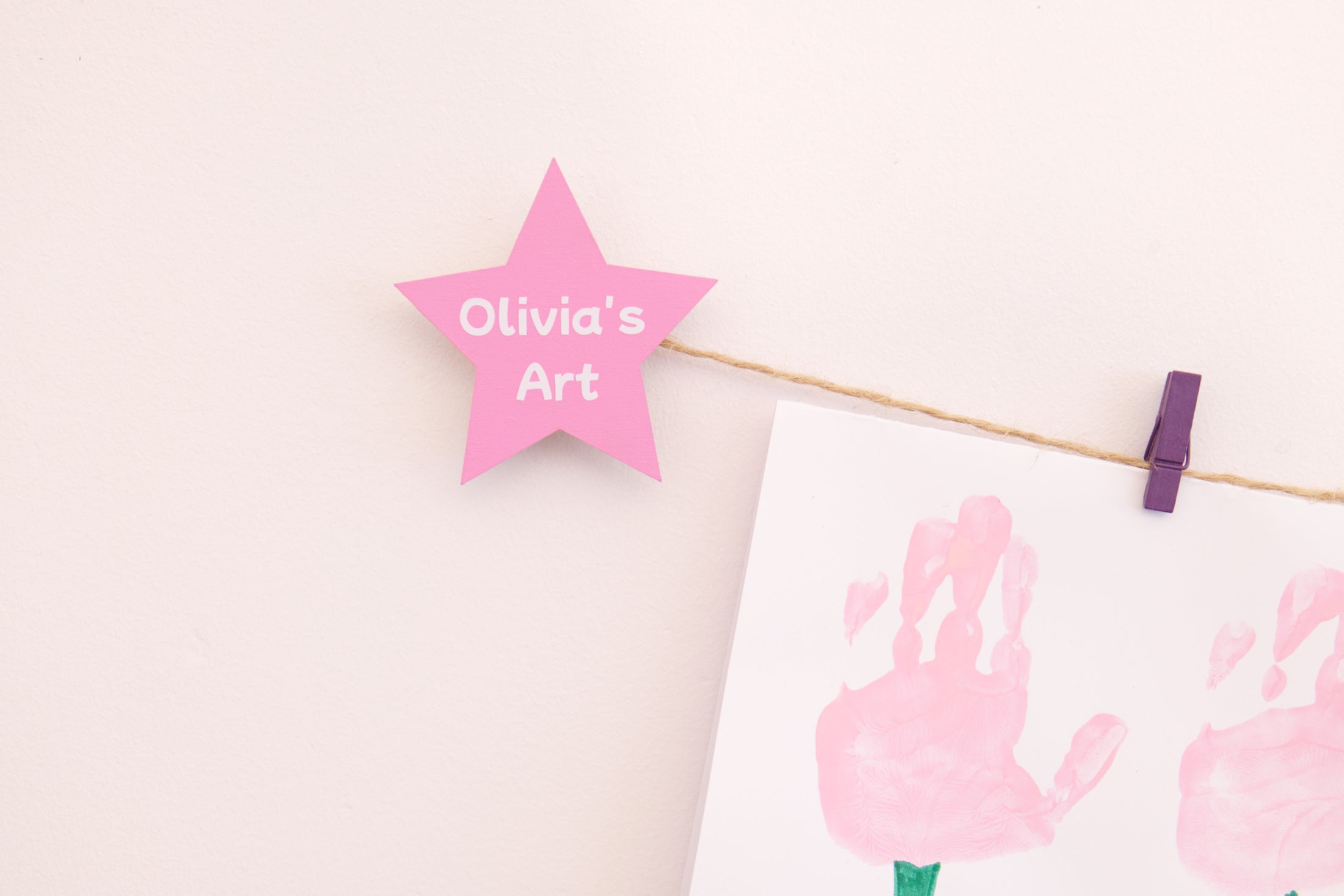 Kids art display with personalised stars
