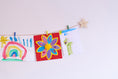 Load image into Gallery viewer, Wall mounted wooden star art display hanging kids artwork personalised with Childs name