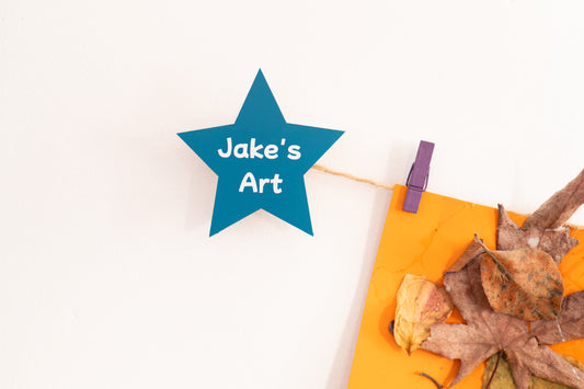 Kids art display with personalised stars