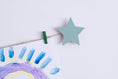 Load image into Gallery viewer, Kids art display with sage green stars
