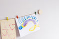 Load image into Gallery viewer, Kids art display with wooden circles
