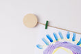 Load image into Gallery viewer, Kids art display with wooden circles
