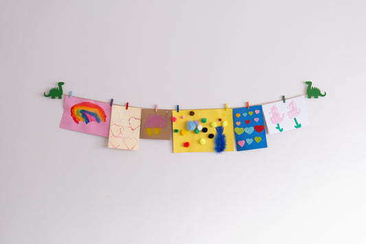 Green dinosaur Children's art work hanger