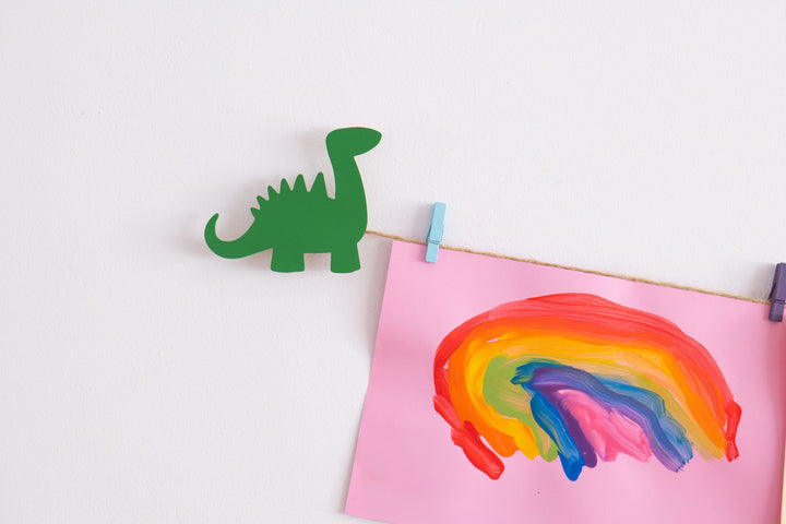 Green dinosaur Children's art work hanger