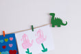 Load image into Gallery viewer, Green dinosaur Children's art work hanger
